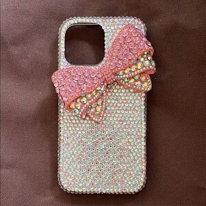 Crystal Bling Pink Bow Phone Case